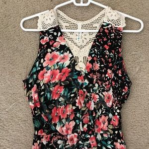 Floral Maxi Dress with Crochet Back Detail